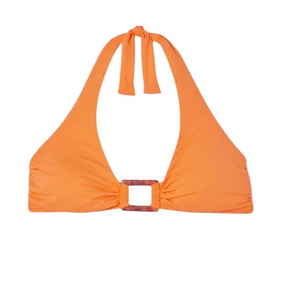NWOT Melissa Odabash Paris Embellished Halter Bikini Orange Top – Sz 8/Med - Picture 3 of 7